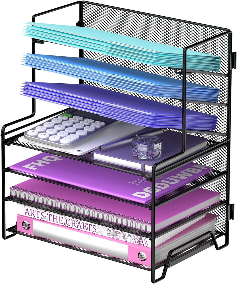 ReePlan 7 Tier Desk File Organizer, Letter Tray Paper Organizer, Metal Desktop Organizers and Accessories for Study and Workspace, for Home Office, Black - Image 1